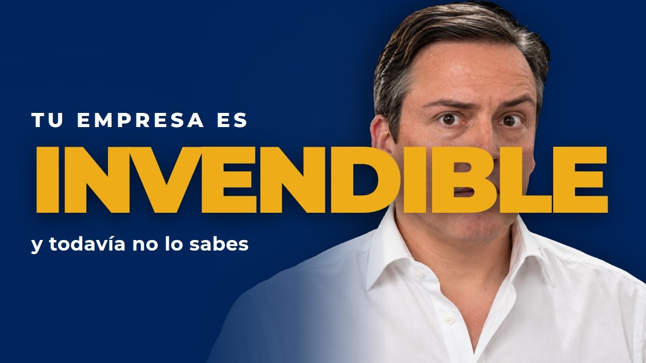 Fondo azul marino con la palabra INVENDIBLE en letras doradas y Julio Gysels a la derecha